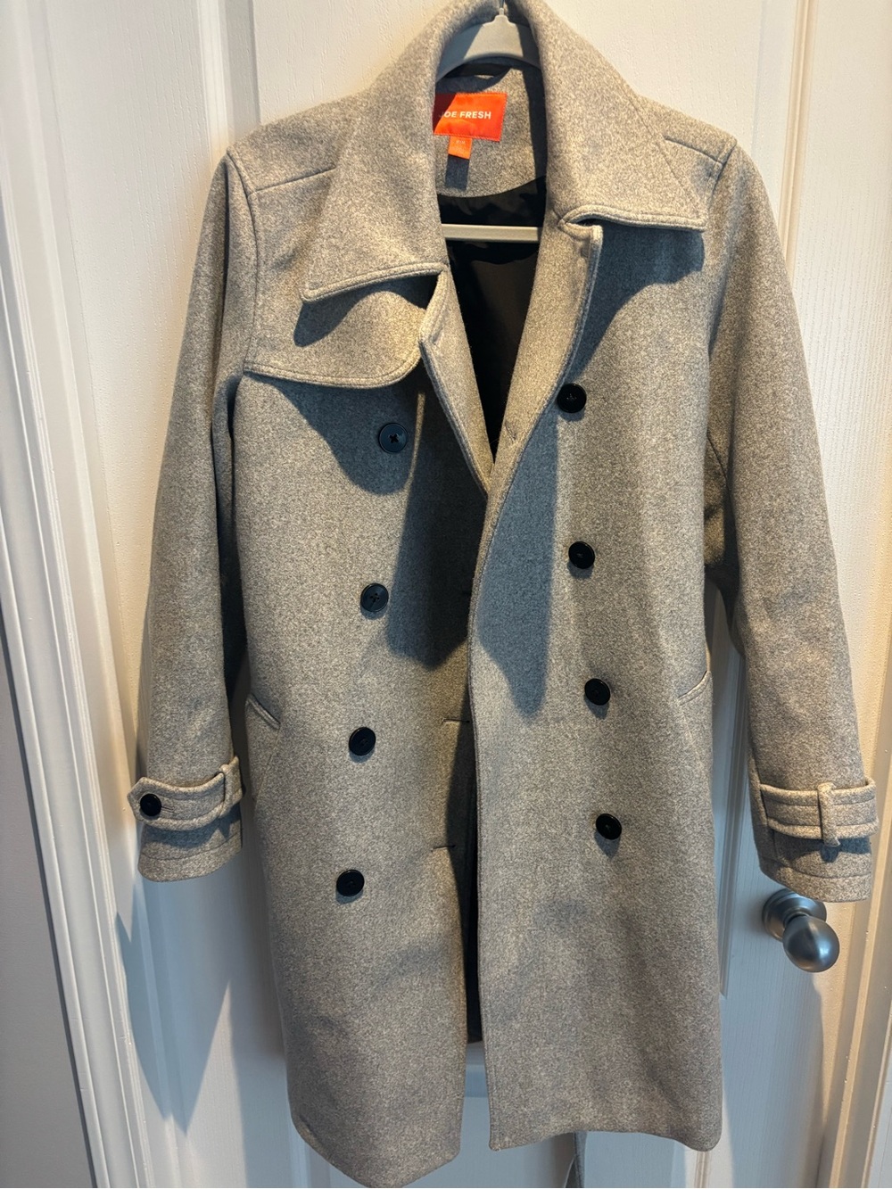 Joe Fresh Gray Double-Breasted Trench Coat